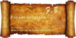 Forján Brigitta névjegykártya