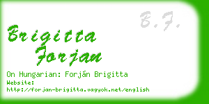 brigitta forjan business card
